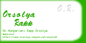 orsolya rapp business card